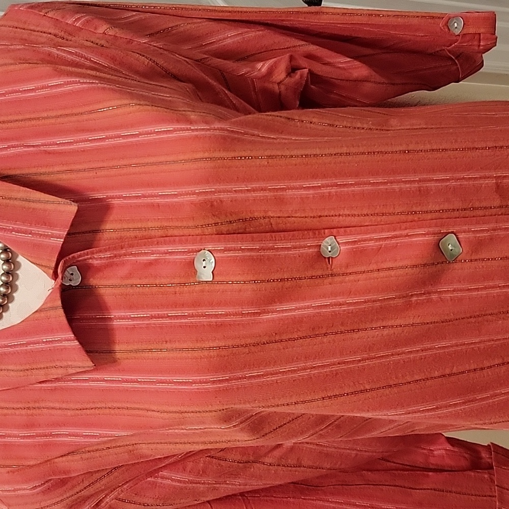 Cali & York 3/4 Sleeve Stripped Blouse - Picture 2 of 7